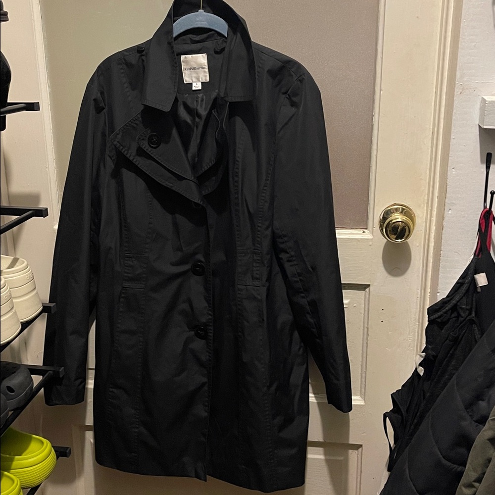 Croft & Barrow Women's Black Trench Coat